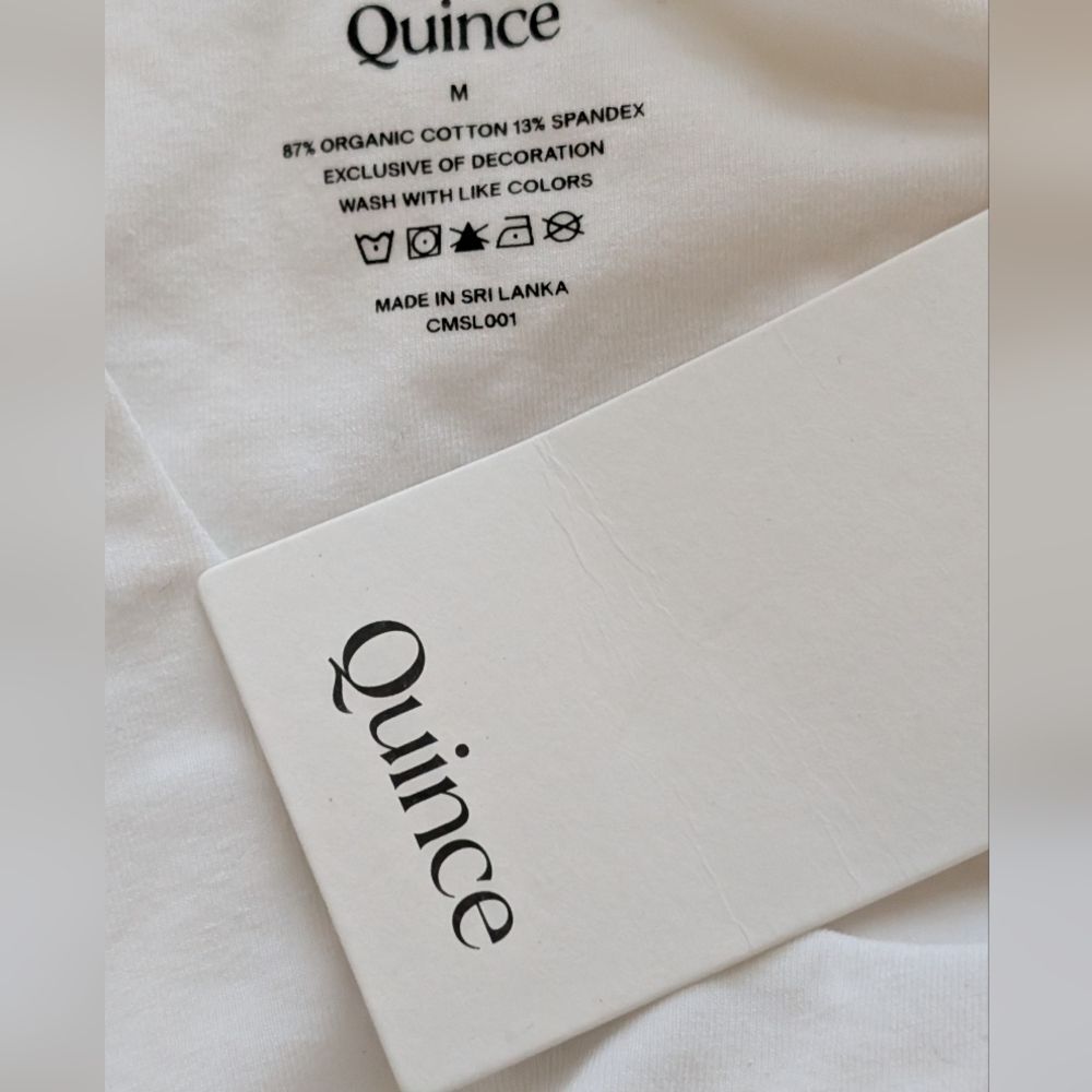 Quince white sleeveless Stretch organic cotton high neck bodysuit thong Medium - Picture 3 of 6